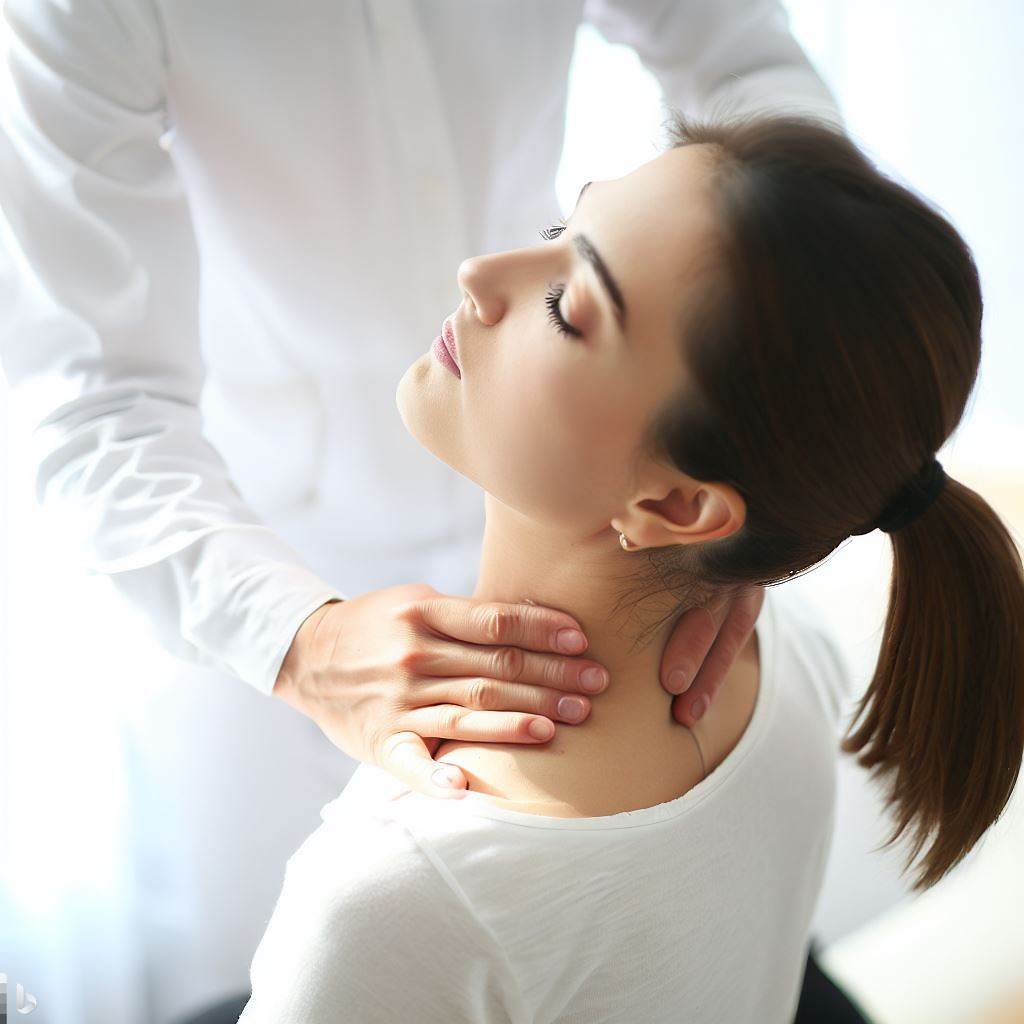 woman getting a spinal adjustment